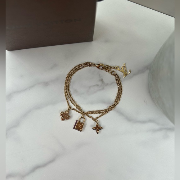 🔥Louis Vuitton•Sweet Monogram Triple Enamel Charm Bracelet - Picture 1 of 5